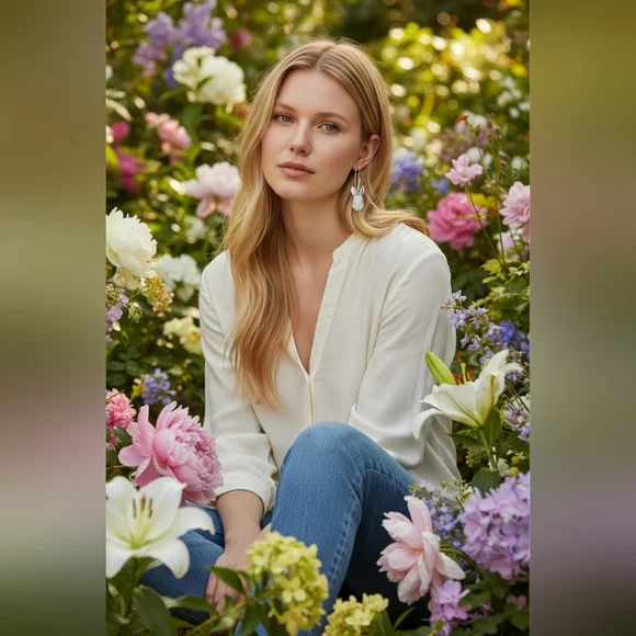 NEW Betsey Johnson Sparkle Faux Stone Bunny Shepherd Hook Earrings 2 Inches NWT - Picture 3 of 5